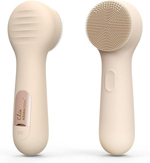 Silicone Face Scrubber N?graCoola CLIE 2.0 Facial Cleansing Brush Rechargeable Waterproof Face Scrub Brush for Cleansing Exfoliating Massaging Electric Facial Exfoliator for Women and Men - Oat