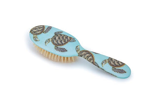Rock &amp Ruddle Soft White Natural Boar Bristle Hairbrush for Babies and Young Children | Perfect for Fine Hair Detangling and Smoothing - Turtles
