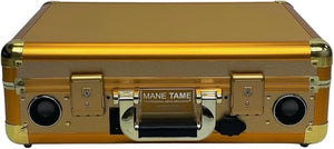MANE TAME Barber Case ? Executive Mobile Barber Station- Gold - Includes Speakers and Combination Locks