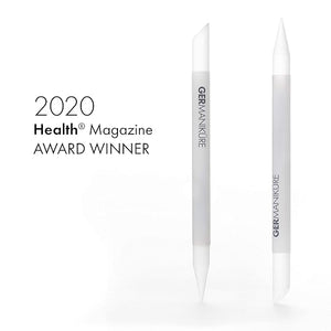 GERMANIKURE 4pc Mini Professional Manicure Set in Suede Case - FINOX Stainless Steel Tools Made in Solingen Germany Glass Nail Care Supplies Made in Czech Republic