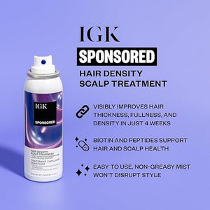 IGK Hair Thickening Treatment Set | Sponsored Density Scalp Treatment + Body Language Thickening Spray | For Hair Loss and Thinning | 2.1 oz + 7 oz