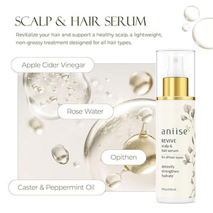 Aniise Softening Scalp Serum for Hair Growth ? Lightweight Nourishing Serum with Rose Water Castor Oil Hemp Oil &amp Peppermint ? Nourishes Hydrates Strengthens &amp Revitalizes Hair ? 5 fl oz (