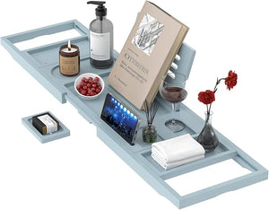 Yirilan Bathtub Trays for TubBath Tray Foldable Bathtub CaddyBathtub TrayGrey