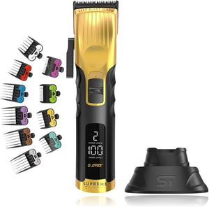 Supreme Trimmer 2Spee STC922 ? Professional Cordless Hair Clipper with Removable Blade | 210 Min Runtime 2-Speed Motor Digital Display Smooth Lever &amp Color Coded Guards