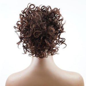 Hair Accessories Ladies Fashion Wig Fluffy Curly Hair Bun Short Curly Hair Comb Ball Head Ponytail Hair Extension Synthetic Hair Bun Hair Pieces For Women(02)