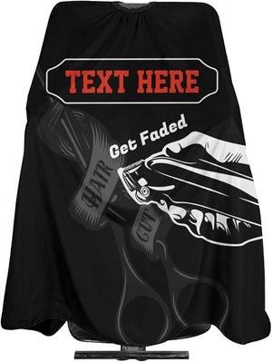 Custom Get Faded Haircut Apron Personalized Barber Cape with Your Text Name Logo Salon Haircut Unisex Hair Cutting Cape for Men Women