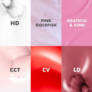 Olive &amp; June Long Lasting Nail Polish Set | Includes 6 Chip-Resistant Shades (Pink Goldfish, HD, Grateful &amp; Kind, CCT, LD, CV) + Top Coat | Vegan, Cruelty-Free | Salon-Quality at Home