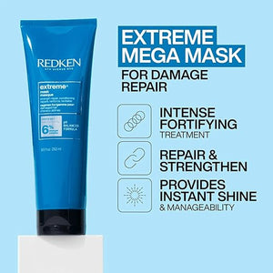 Redken Extreme Hair Mask For Damanged, Brittle Hair - Fortifies &amp; Strengthens, 8.5 Fl Oz