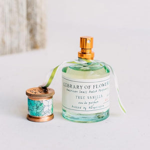 Library of Flowers True Vanilla Eau de Parfum 1.69 Fl. Oz. Bergamot Dark Vanilla &amp Amber Scented Women's Perfume Luxury Fragrance Spray for Women