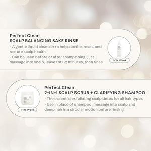 NatureLab.TOKYO Perfect Clean Clarifying Scalp Scrub 2-in-1 Shampoo and Scalp Scrub Hair Treatment (8.1 oz) &amp Perfect Clean Scalp Balancing Sake Rinse (7 oz)