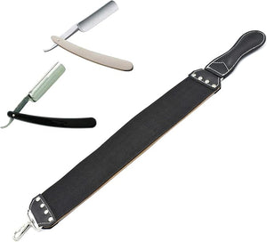 Pure Handmade Straight Wet Shaving Cut Throat Razor Shavette Barber Razors + Leather Strop - Vintage Shaving Kit For Men -