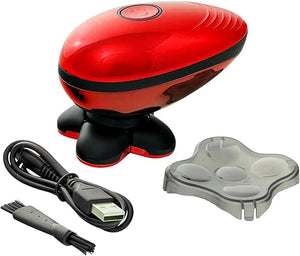 Pop Sonic 5-Head Electric Shaver Kit - Unisex (Red) Shaver for Face Head &amp Body - Smooth Waterproof USB Rechargeable Trimmer with 360-Degree Precision Cut Heads for Men &amp Women