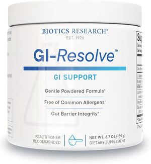Biotics Research GI Resolve¢â Advanced L-Glutamine Powder Formula for Gut Lining Support &amp Healing - Optimal Gastrointestinal Function - Premium 7-Ingredient with Zinc Carnosine &amp Botanicals- 6
