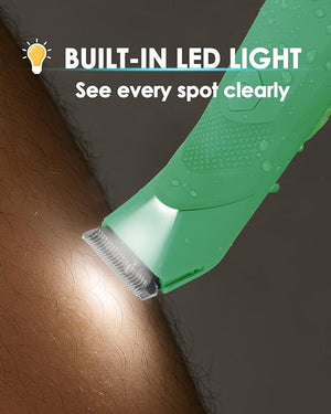 Manscaper for Men Groin Trimmer for Men and Women Body Hair Trimmer and Ball Trimmer with Light Pubic Hair Shaver Manscape Kit 7 Precisions Waterproof Wet / Dry Grooming 240 Minutes Shaving