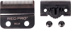 RED Pro Professional Replacement Kit for Cordless Hair Clipper 2 Hole Detachable Replacement Blades Durable DLC (Diamond Like Carbon) Black Titanium Coated Blades (Taper Black)