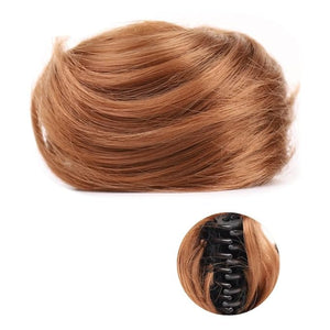 messy bun hair piece 1/2 PCS Mini Claw Clip in Messy &amp Cat Ears Short Synthetic Curly Wavy Hair Bun Extensions Wig Accessory Updo Hairpieces for Women Girls bun hair pieces for women ( Color : FB0