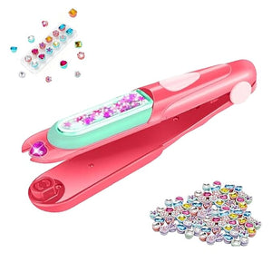 Glitter Diamond Styling Tools Hair Gemstone Styling Set to Light up Girls' Hair, Adjustable Applicator, Complete Glitters Diamond Styling Tools Hair Kit (1Pcs)