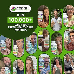 FRESH HEALTHCARE Moringa Capsules ? 100% Pure Leaf Powder - 180 Pills, Non-GMO - 3 Month Supply - Complete Green Superfood for Energy, Skin, Immune &amp; Gut Health Support