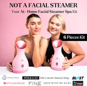 Facial Steamer Spa Gifts with Complimentary 6 Skin Care Tools | Face Steamer for Facial Deep Cleaning | Towel Warmer &amp; Humidifier Mode| Self Care Gifts for Women, Spa Gifts, Christmas Gifts for Wo