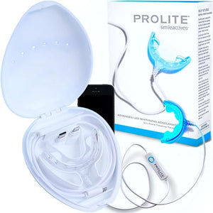 Smileactives Prolite Professional Teeth Whitening Kit Dental Quality LED Light Teeth Whitener for White Teeth &amp Smile 16 Minute Built-in Timer Teeth Whitening Products Helps Remove Tooth Stain