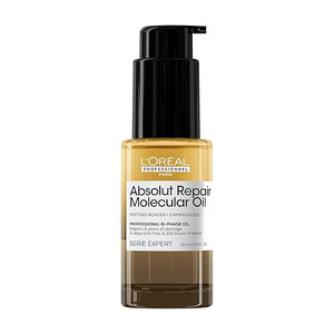 L'Or?al Professionnel Paris Absolut Repair Molecular High Shine Hair Oil ? Lightweight Fast-Absorbing Bi-phase Oil Repairs 2 Years Hair Damage 100 Hours Hair Shine Anti-Frizz