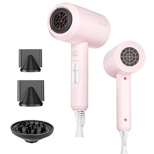 SHRATE Lightweight Ionic Hair Dryer with Diffuser - Powerful 1800W Blow Dryer for Fast Drying - Professional Low Noise Mini Hair Dryer for Travel, Gifts, Hair Styling