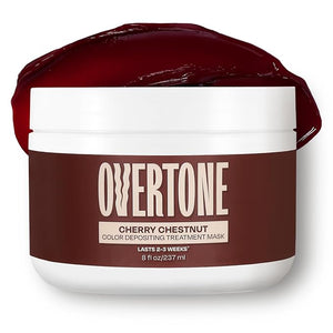 Overtone Semi Permanent Hair Color Conditioner Cherry Chestnut 8 oz Nourishing Damage-Free Color Depositing Mask for All Hair Types with Shea Butter &amp Coconut Oil Vegan &amp Cruelty-Free