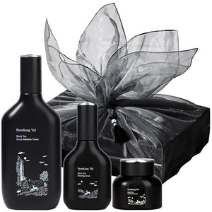 [PKY] Pyunkang Yul Black Tea Line Gift Box Set Deep Nurishment for Anti-aging Rich Moisture Toner Revitalizing Serum &amp Condensed Nourishing Cream Zero-Irritation Korean Skincare (3-item set)