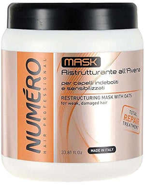 BRELIL Numero Restructuring Cream Mask Hair with Oat Extracts (33.81 fl.oz)
