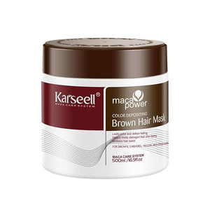 Karseell Hair Color Depositing Conditioner Brown Hair Mask for Colored and Bleached Hair Professional Refreshes Brown Color &amp Tone 500mL 16.9 fl oz