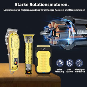 Professional Hair Clipper Set for Men Electric Shaver Razor Cordless Hair Cutting Barber Clippers Beard Trimmer Men¡¯s Grooming Kit Gifts for him (Gold)
