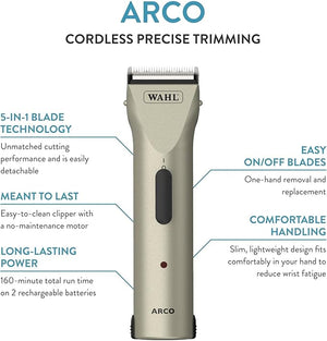 Wahl Professional Animal Arco Pet Dog Cat and Horse Cordless Clipper Kit Champagne (8786-452)