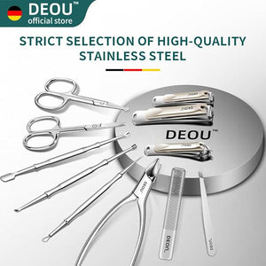 DEOU Kit Grooming Nail Clippers Set 11 in 1 Stainless Steel Professional Manicure Kit Nail Clippers Set for Women 11pcs Luxurious Personal Care Manicure Nail Gift Set for Travel or Home