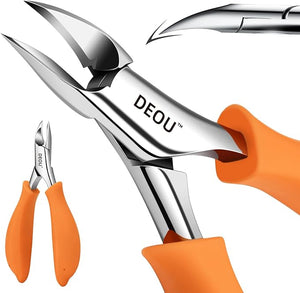 DEOU Podiatrist Toenail Clippers Ingrown Toenail Tools for Thick Nails and Inlaid NailsManicure and Pedicure ClippersHeavy Duty Nail Clippers Pedicure Tools (Orange)