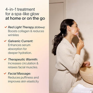 Solawave 4-in-1 Red Light Therapy Wand for Face &amp; Neck | Beauty Device with Galvanic Current, Massager &amp; Warmth | Anti-Aging, Wrinkle Reduction, Skin Tightening, Depuffing &amp; Rejuvenation (