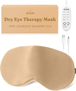 Heated Eye Mask for Dry Eye Relief - Stye Treatment Warm Compress for Eyes Sinus Mask Electric Warming Patch - Champagne