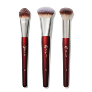 BK Beauty Core Complexion Trio Makeup Brushes Set (3PC) ? Foundation Concealer and Blending Brushes for Liquid Cream &amp Powder ? Vegan Cruelty-Free Ultra-Soft Face Makeup Brushes