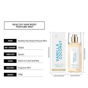 Vanilla Coconut Body Fragrance Mist - Long-Lasting Scent Portable &amp Refreshing Enhances Natural Charm(3PCS)