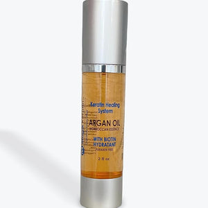 Moroccan Argan Oil Hair Treatment with Biotin 2 fl oz Paraben Free Heat and UV Protection. Beauty Salon Hair Salon