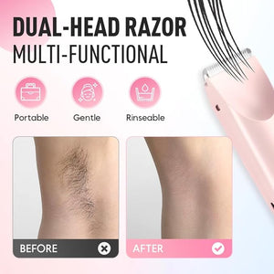 Kruggo Women's Shave Hair Remover 2025 New 2-in-1Rechargeable Eletctric Waterproof&ampEasy Women's Body Shaver for Facial Face Lip Chin Underarm Legs (Blue)