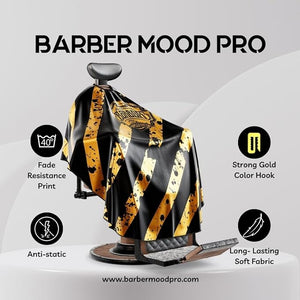 Professional Barber Cape - Hair Cutting Cape with Adjustable Neck Closure Salon Quality Styling Cape for Hairdressers and Barbers - Barber Shop