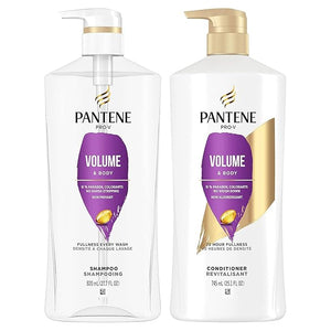 Pantene Shampoo Conditioner and Hair Treatment Set Volume &amp Body for Fine Hair Safe for Color-Treated Hair