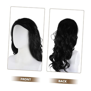 Long Curly Wig Hat with Comfortable Headband Natural Texture Hair Extension for Women Elegant Wavy Style Fashion Accessory for Autumn Winter Wear