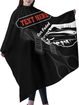 Custom Get Faded Haircut Apron Personalized Barber Cape with Your Text Name Logo Salon Haircut Unisex Hair Cutting Cape for Men Women