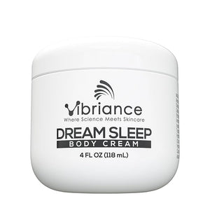 Vibriance Dream Sleep Body Cream 4 fl oz - Fluffy Full Moisturizer for Dry Skin Relaxation and Rejuvenation with Therapeutic Ingredients Soothing Vanilla Aromatics