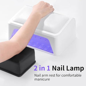 ZIZZON UV LED Nail Lamp with Arm Rest Pillow for Gel Polish 72W Power Nail Light Dryer with 4 Timers and Touch Screen Perfect for Salon or Home Use