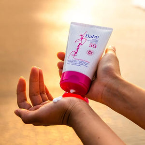Panama Jack Baby Sunscreen Lotion - SPF 50 Broad Spectrum UVA/UVB Protection Hypoallergenic PABA Paraben Gluten &amp Cruelty Free 3 FL OZ (Pack of 6)