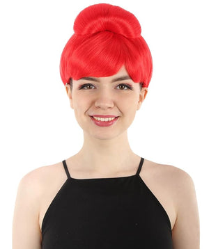 Women's Premium Bun Wig - Adjustable Capless Hair extensions with Realistic Synthetic Fibers - Multi-Color Elegant Bun Hairpiece for Halloween Cosplay and Everyday Wear Red