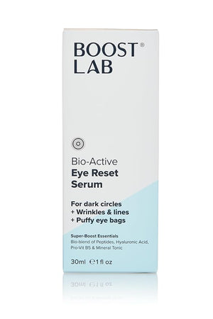 BOOST LAB Bio-Active Eye Reset Serum for Women &amp Men- Fights Dark Circles Wrinkles Lines &amp Puffy Eye Bags ? Re-Energize Skin &amp Revitalize Eyes - Paraben Sulphate &amp Fragrance Free -