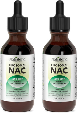 Liposomal Liquid NAC Drops NAC Supplement N-Acetyl Cysteine NAC 600 mg with Milk Thistle &amp Quercetin for Adults &amp Kids Liver &amp Lung Support Immune &amp Antioxidant Skin &amp Cellula